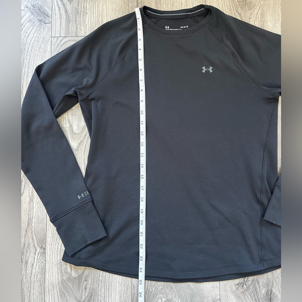 Under Armour Classic Logo ColdGear Black Fitted Long Sleeve Top Women’s Large - Picture 8 of 11